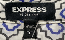 Load image into Gallery viewer, Express Womens Multicolor Geometric Print The City Long Sleeve Button-Up Shirt S
