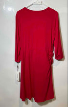 Load image into Gallery viewer, Calvin Klein Womens Red Long Sleeve Side Ruched A-Line Dress Size 12 With Tag
