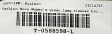 Load image into Gallery viewer, Fashion Nova Womens Green Long Sleeve Collared Button-Up Shirt Size Large
