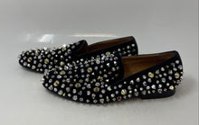 Load image into Gallery viewer, Saks Fifth Avenue Mens Black Suede Slip-On Low Top Studded Loafer Shoes Size 9 M
