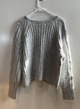 Load image into Gallery viewer, Express Womens Gray Knit Long Sleeve Crew Neck Rhinestone Pullover Sweater Sz L
