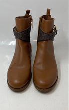 Load image into Gallery viewer, Michael Kors Womens Rory Brown Leather Side Zip Ankle Booties Size 8.5 M
