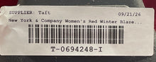 Load image into Gallery viewer, New York &amp; Company Womens Red Button Front Double-Breasted Peacoat Size XL
