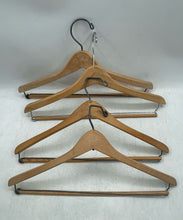 Load image into Gallery viewer, Set Of 4 Pcs J.Riggings Brown Wooden Clothes Hangers With Locking Bar

