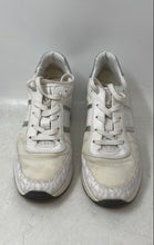Load image into Gallery viewer, Michael Kors Womens Mabel Mixed Media White Silver Sneakers Shoes Size 8.5 M
