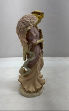 Load image into Gallery viewer, Classic Pink And White Color Porcelain Angel Figurine Wearing A Robe With Harp
