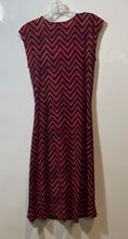 Load image into Gallery viewer, Lauren Ralph Lauren Womens Black Red Chevron Print V-Neck Wrap Dress Size S
