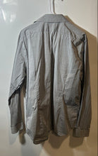 Load image into Gallery viewer, Express Mens 1MX Gray Long Sleeve Spread Collar Fitted Dress Shirt Size XL
