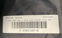Load image into Gallery viewer, Boss Hugo Boss Mens Dark Gray Notch Lapel Long Sleeve Three Button Blazer Sz 46R
