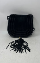 Load image into Gallery viewer, Vince Camuto Womens Izzi Black Suede And Leather Tassel Crossbody Purse

