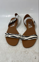 Load image into Gallery viewer, Zara Womens Black White Zebra Print Open Toe Slingback Sandals Size EUR 38
