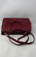 Load image into Gallery viewer, Michael Kors Womens Red Leather Detachable Strap Lined Zip Top Satchel Handbag
