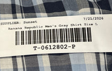 Load image into Gallery viewer, Banana Republic Mens Gray Long Sleeve Collared Button Front Dress Shirt Size L
