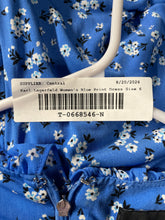 Load image into Gallery viewer, Karl Lagerfeld Womens Blue Floral Print Tiered Ruffle Back Zip Mini Dress Size 6
