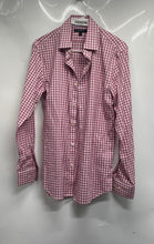 Load image into Gallery viewer, Banana Republic Mens Red Printed Long Sleeve Button-Up Shirt Size Small
