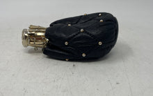 Load image into Gallery viewer, Womens Black Gold-Tone Accordion-Style Metal Clasp Decorative Mini Pouch Small
