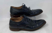 Load image into Gallery viewer, Moretti Mens Dark Blue Leather Wingtip Lace-Up Oxford Dress Shoes Size 12
