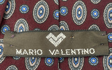 Load image into Gallery viewer, Mario Valentino Mens Burgundy Floral Italian Silk Adjustable Long Designer Tie
