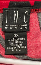 Load image into Gallery viewer, I.N.C. International Concepts Womens Red Black V-Neck Pullover Blouse Top Sz 2X
