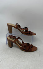 Load image into Gallery viewer, David Tate Womens Amarone Brown Wood Buckle Block Slingback Heels Size 9.5
