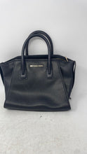 Load image into Gallery viewer, Michael Kors Womens Avril Black Leather Double Handle Zipper Satchel Purse
