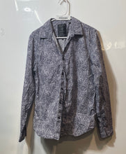 Load image into Gallery viewer, Guess Womens Blue White Printed Long Sleeve Button-Up Shirt Size Small
