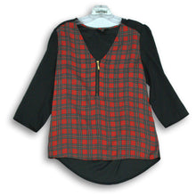 Load image into Gallery viewer, Express Womens Black Red Blouse Size S

