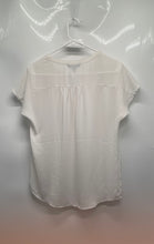 Load image into Gallery viewer, Banana Republic Womens Cream Split Neck Short Sleeve Pullover Blouse Top Size S
