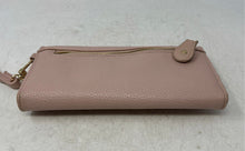 Load image into Gallery viewer, Steve Madden Womens Pink Gold Pebbled Faux Leather Trifold Wristlet Wallet
