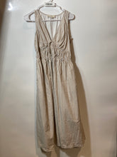 Load image into Gallery viewer, Loft Womens White Brown Striped Pockets V-Neck Sleeveless Maxi Dress Size 2P
