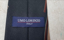 Load image into Gallery viewer, Umo Lorenzo Mens Black Brown Printed Adjustable Pointed Tie One Size
