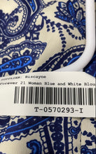 Load image into Gallery viewer, Forever 21 Womens Blue White Paisley Print Sleeveless Blouse Top Size M
