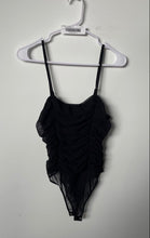 Load image into Gallery viewer, Forever 21 Womens Black Ruched Sleeveless One-Piece Bodysuit Size Small
