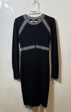 Load image into Gallery viewer, DKNY Womens Black Long Sleeve Crew Neck Ribbed Pullover Sweater Dress Size M
