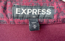 Load image into Gallery viewer, Express Mens Burgundy Short Sleeve Collared Polo Shirt Size Medium
