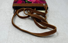 Load image into Gallery viewer, Womens Multicolor Floral Embroidered Zipper Outer Pocket Crossbody Bag
