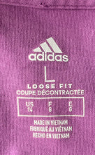 Load image into Gallery viewer, Adidas Girls Purple Logo Print Long Sleeve Loose Fit Pullover T-Shirt Size L 14
