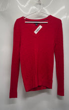Load image into Gallery viewer, Tommy Hilfiger Womens Red Cotton Long Sleeve V-Neck Pullover Sweater Size M
