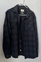 Load image into Gallery viewer, Scott James Mens Black Plaid Long Sleeve Collared Button-Up Shirt Size Large
