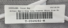 Load image into Gallery viewer, Alfani Mens Gray Athletic Fit Long Sleeve Collared Dress Shirt Size XL 17-17.5
