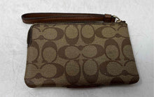 Load image into Gallery viewer, Coach Womens Brown Signature Print Inner Divider Corner Zip Wristlet Wallet
