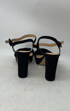 Load image into Gallery viewer, Bruno Menegatti Womens Black Buckle Open Toe Block Platform Heels Size 10
