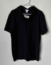 Load image into Gallery viewer, Calvin Klein Mens Black Short Sleeve Button Front Collared Polo Shirt Size M
