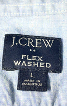 Load image into Gallery viewer, J.Crew Mens Blue Flex Washed Long Sleeve Slim Untucked Button-Up Shirt Size L
