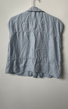 Load image into Gallery viewer, Zara Womens Blue Collared Pockets Sleeveless Utility Vest Size Large
