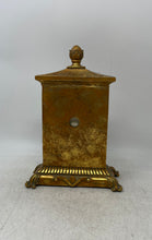 Load image into Gallery viewer, Antique Gold Tone Wood Quartz Roman Numerals Victorian Desk Clock Not Tested
