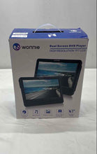 Load image into Gallery viewer, Wonnie W-1014 Black 12V USB SD Dual Screen Portable DVD Player System Not Tested
