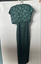 Load image into Gallery viewer, J.R. Nites By Caliendo Womens Green Leaf 2 Pcs Maxi Dress And Jacket Set Size 10
