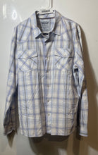 Load image into Gallery viewer, Levi Strauss &amp; Co. Mens Blue White Plaid Long Sleeve Button-Up Shirt Size XL
