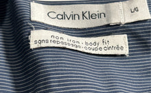 Load image into Gallery viewer, Calvin Klein Mens Blue Long Sleeve Non-Iron Body Fit Button-Up Shirt Size L
